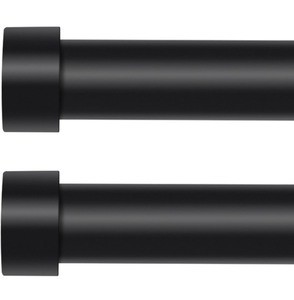 lot 194 image: OLV 2-Pack Black 72x144 Adjustable Curtain Rods -Matte Black