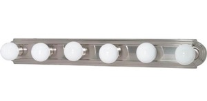 lot 256 image: 2 Nuvo 6-Light Vanity Strips -Brushed Nickel Finish