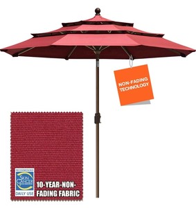 lot 73 image: Patio Market 3-Tier 9 Umbrella -Burgundy