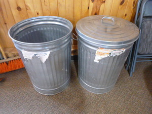 lot 71 image: 2 Galvanized Trash Cans