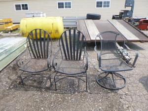 lot 179 image: 3 Metal Outdoor Chairs