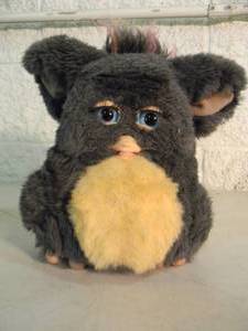 ORIGINAL - RARE - WORKING - VINTAGE 2005 Furby Emoto-Tronic Dark Gray w Blue Eyes Mohawk, RARE WORKING TOY - SEE PICTURES