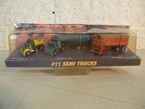 ORIGINAL - VINTAGE 1996 GALOOB TOYS MICRO MACHINES #11 SEMI TRUCKS - GREAT SET - NICE - IN BOX, BOX ALTERED - SEE PICTURES