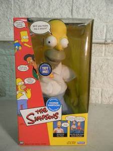 VINTAGE 2000 The Simpsons HOMER SIMPSON Interactive Talking Figure By Playmates #99131 - IN BOX - APPROX 15 TALL - FANTASTIC PIECE - SEE PICTURES