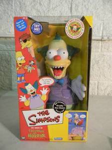 VINTAGE 2001 The Simpsons Krusty the Clown TREEHOUSE OF HORROR - Interactive Talking Figure By Playmates #99142 - IN BOX - APPROX 15 TALL - FANTASTIC PIECE - SEE PICTURES