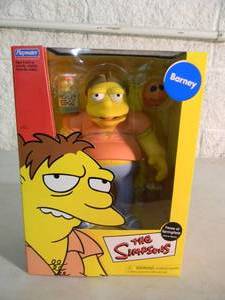 VINTAGE 2002 The Simpsons Faces of Springfield Deluxe Figures Barney By Playmates #43663 - IN BOX - APPROX 9 TALL - AWESOME PIECE - SEE PICTURES
