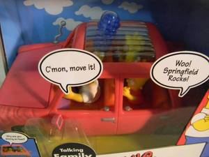 VINTAGE 2001 The Simpsons Talking Family Car By Playmates #140686 - IN BOX - AWESOME PIECE - SEE PICTURES