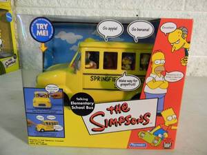 VINTAGE 2002 The Simpsons Talking Elementary School Bus By Playmates #140684 - IN BOX - AWESOME PIECE - SEE PICTURES