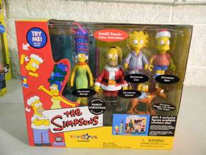 VINTAGE 2001 The Simpsons WORLD OF SPRINGFIELD INTERACTIVE ENVIROMENT, Simpsons FAMILY CHRISTMAS By Playmates #199168 - IN BOX - AWESOME PIECE - SEE PICTURES