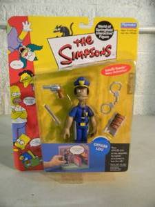 VINTAGE 2001 The Simpsons WORLD OF SPRINGFIELD INTERACTIVE FIGURE - OFFICER LOU #199234 By Playmates - IN BOX - AWESOME PIECE - SEE PICTURES