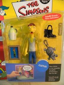 VINTAGE 2001 The Simpsons WORLD OF SPRINGFIELD INTERACTIVE FIGURE - CLETUS #199232 By Playmates - IN BOX - AWESOME PIECE - SEE PICTURES