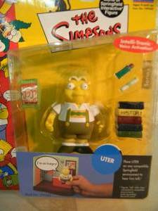 VINTAGE 2001 The Simpsons WORLD OF SPRINGFIELD INTERACTIVE FIGURE - UTER #199242 By Playmates - IN BOX - AWESOME PIECE - SEE PICTURES