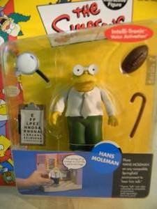 VINTAGE 2001 The Simpsons WORLD OF SPRINGFIELD INTERACTIVE FIGURE - HANS MOLEMAN #199237 By Playmates - IN BOX - AWESOME PIECE - SEE PICTURES