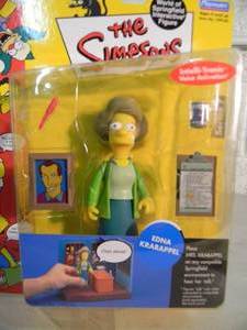 VINTAGE 2001 The Simpsons WORLD OF SPRINGFIELD INTERACTIVE FIGURE - EDNA KRABAPPEL #199233 By Playmates - IN BOX - AWESOME PIECE - SEE PICTURES