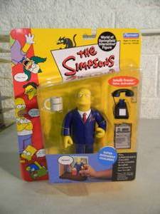 VINTAGE 2002 The Simpsons WORLD OF SPRINGFIELD INTERACTIVE FIGURE - SUPER INTENDENT CHALMERS #199244 By Playmates - IN BOX - AWESOME PIECE - SEE PICTURES