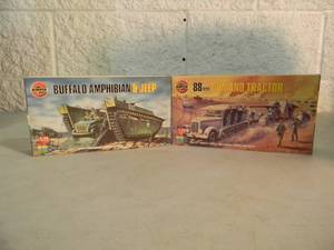 lot 5 image: 2 - AIRFIX 172 scale Model Kits, Made In France - BUFFALO AMPHIBIAN & JEEP - 88MM GUN & TRACTOR - SEALED IN BOX - GREAT PIECES - SEE PICTURES