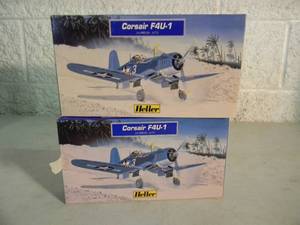lot 35 image: 2 - Heller 172 scale Model Kits, Made In France - CORSAIR F4U-1 - SEALED IN BOX - GREAT PIECES - SEE PICTURES