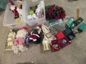 (2) Totes of Christmas decor includ...