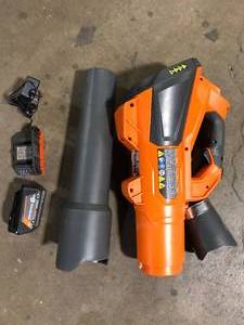 RIDGID 18V Brushless 130 MPH 510 CFM Cordless Battery Leaf Blower with 6.0 Ah MAX Output Battery and Charger Customer Returns See Pictures