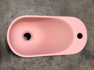 Swiss Madison Terre 17.5 in. Right Side Faucet Wall Mount Bathroom Vessel Sink in Pale Pink  Customer Returns See Pictures