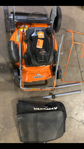 YARDMAX 21 in. 170cc 3-in-1 Gas Walk Behind Push Lawn Mower with High Rear Wheels  Customer Returns See Pictures