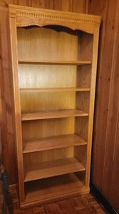 lot 46 image: Farmhouse Chic Vintage Carved Wood Bookshelf