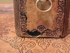 lot 115 image: Exotic Stamped Leather Decanter and Service Tray