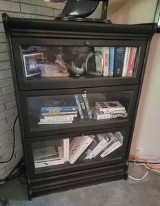 lot 16 image: Elegant Black Barrister Bookcase