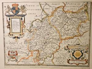 lot 88 image: Christopher Saxton Map of Warwickshire