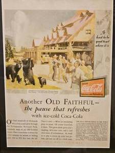 lot 36 image: Old Faithful Coca-Cola Framed Ad
