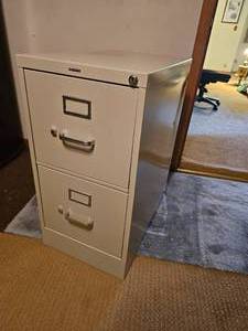 lot 118 image: Rugged Steel Two Drawer filing Cabinet