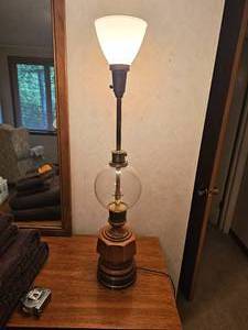 lot 37 image: Fluted MCM with Glass Globe & Milk Shade