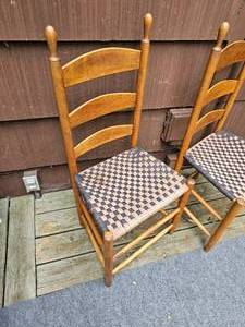 lot 62 image: Handsome Vintage Ladderback Shaker Chair