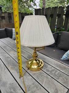 lot 67 image: Charming Brass Swingarm Desk Lamp
