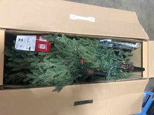 lot 3 image: 7.5 ft Jackson Noble Fir LED Pre-Lit Artificial Christmas Tree with 1200 Color Changing Micro Dot Lights Customer Returns See Pictures