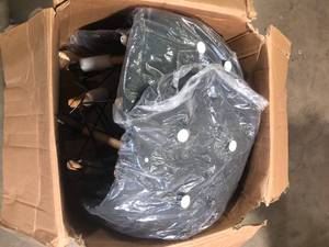 lot 13 image: LACOO Eames Black Pre Assembled Mid Century Modern Style Dining Chair, DSW Shell Plastic Side Chairs (Set of 4)   Customer Returns See Pictures