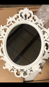 lot 46 image: StyleWell Kids Medium Vintage Oval Framed Bright White Mirror (23 in. W x 31 in. H)    Customer Returns See Pictures