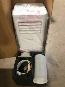 lot 44 image: Vissani 5,000 BTU 115-Volt Portable Air Conditioner for 150 sq. ft. Rooms with Dehumidifier and Remote in White   Customer Returns See Pictures