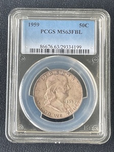 1959 Franklin Half Dollar PCGS MS63FBL