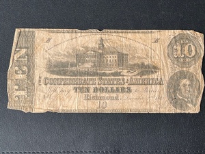 $10 Dollar Confederate Currency