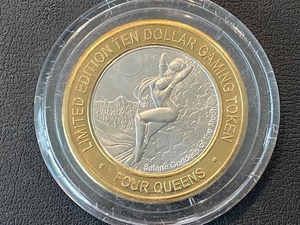 4 Queens $10 Dollar Silver Gaming Token