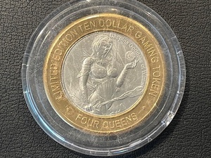 4 Queens $10 Dollar Silver Gaming Token