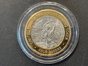 4 Queens $10 Dollar Silver Gaming Token