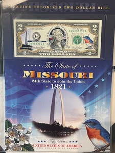 Missouri $2 Dollar Colorized Bill