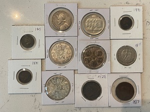Silver Foreign Coins and Indian Head Cents