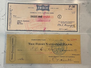 Vintage Bank Checks