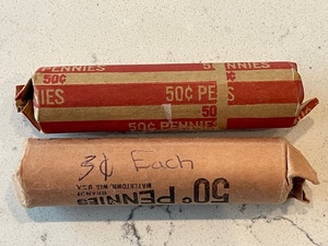 2 Rolls of Lincoln Wheat Cents