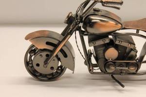 lot 74 image: Vintage Metal Motorcycle Model Sculpture