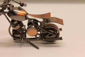 lot 80 image: Handcrafted Metal Motorcycle Model
