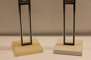 lot 97 image: Vintage GM Chevrolet and Oldsmobile Desk Signs